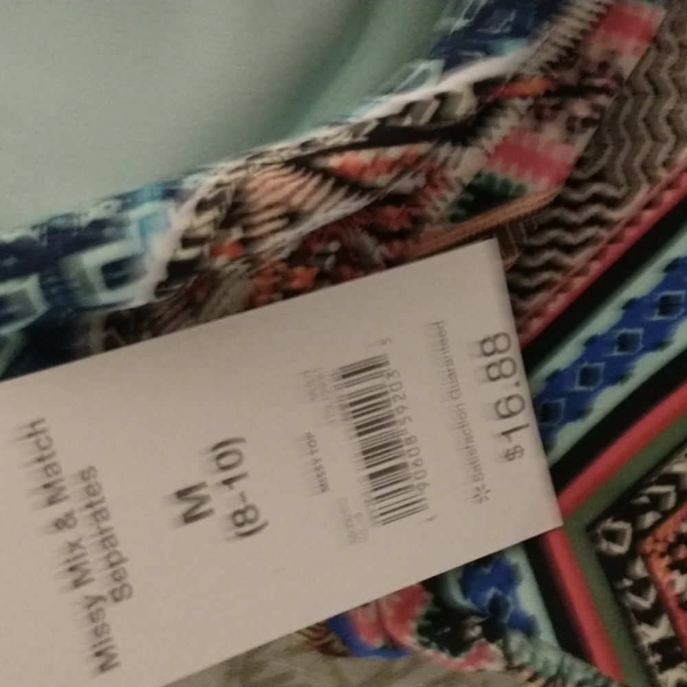 🌠HP🌠NWT Time and Tru Print Tankini w/Mid-rise Side Tie Bottom - Picture 5 of 10